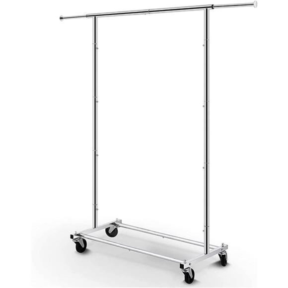 Standard Rod Clothing Garment Rack Rolling Clothes Organizer on Wheels